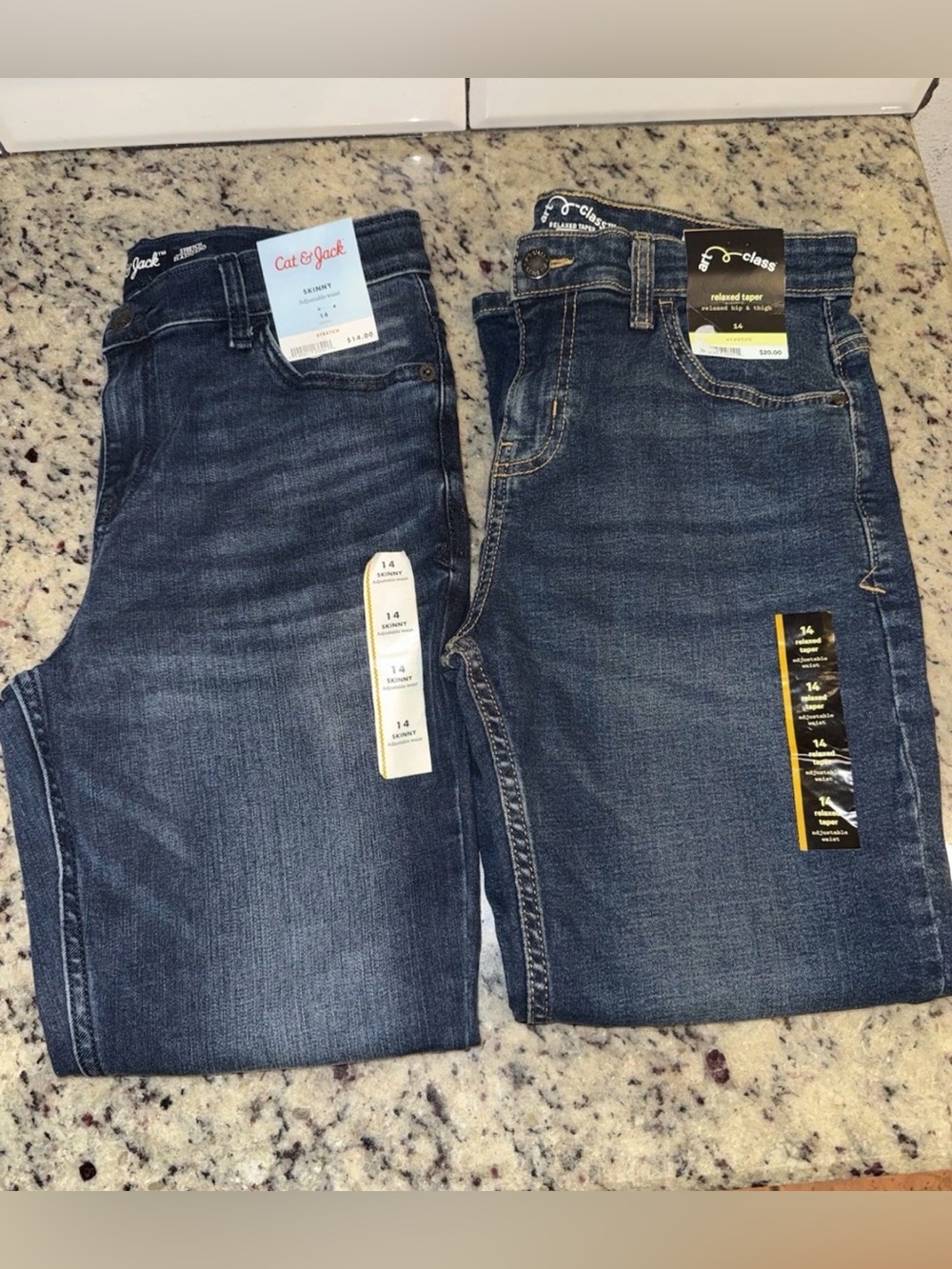 Cat and jack and art class Boys' Skinny Jeans - Dark Blue Denim bundle of 2